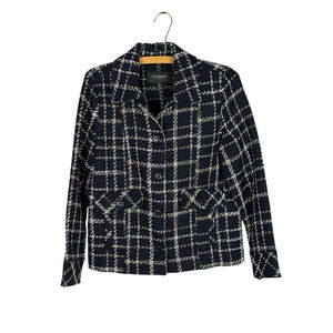 Liverpool Black Windowpane Plaid Jacket Womens XS Office Smart Casual Blazer